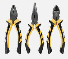3Pcs Combination Heavy Duty Pliers Set Soft Grip/Combination/Long Mouth UK