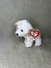 Ty Beanie Baby - CARGO the White Dog (6 Inch) NEW MWMTs Plush Stuffed Animal HTF