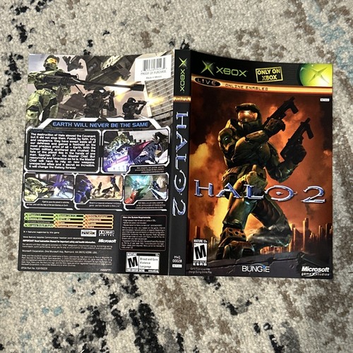 🔥 Halo 2 (OG Xbox) Black Label. Mint Cover Only! OEM. Authentic