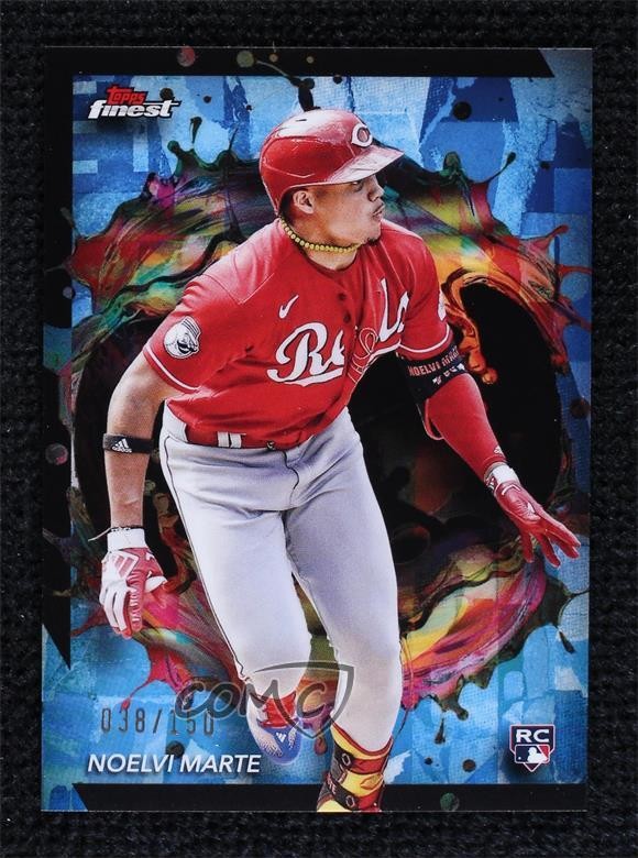 2024 Topps Finest Rare Sky Blue Refractor /150 Noelvi Marte #232 Rookie RC 1bw2