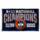 Connecticut Huskies 6x Time Basketball National Champions 3x5 Flag