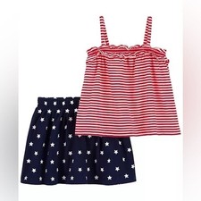 Carters 4th of July Tank Skort Set Red/White/Blue 4T NWT
