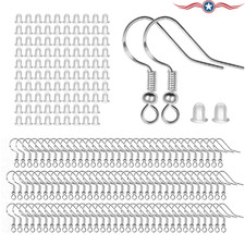 925 Sterling Silver Earring Hooks For Jewelry Making Supplies Kit 100Pcs 50pairs