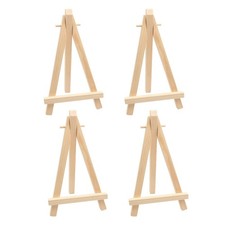 Small Wooden Easels Set Of 4, Artist Display Stand For Canvas Crafts, Beige
