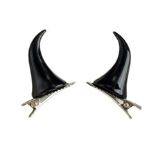 Black Devil Horn Hair Clips for Halloween - Hairpin for Men Women