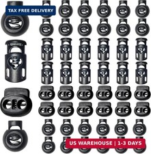 48 Pc Upgraded Plastic Cord Lock Draw String Clip with Spring Toggle Stoppers US