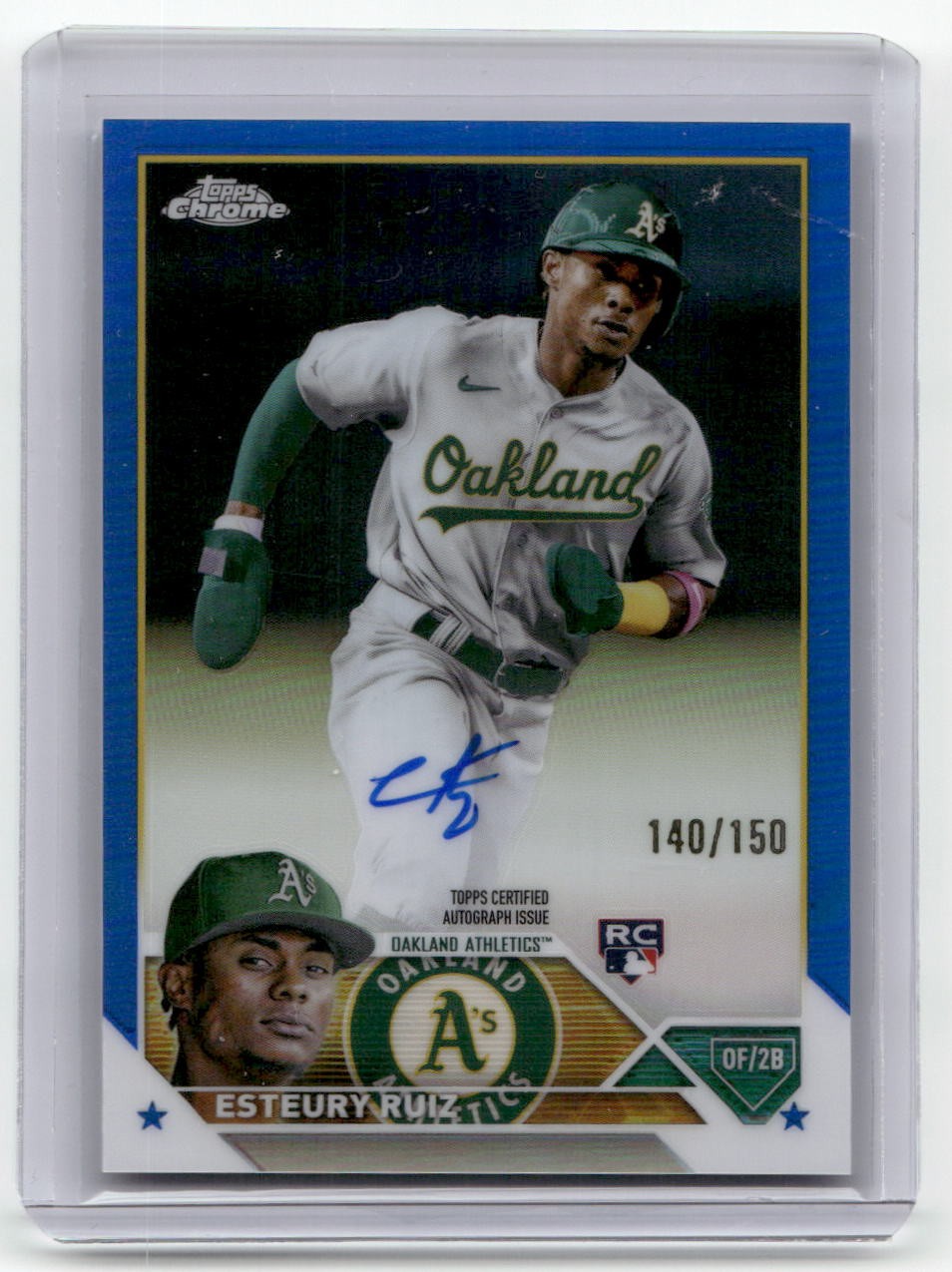2023 Topps Chrome #RA-ERU Esteury Ruiz Rookie Autographs Blue #/150