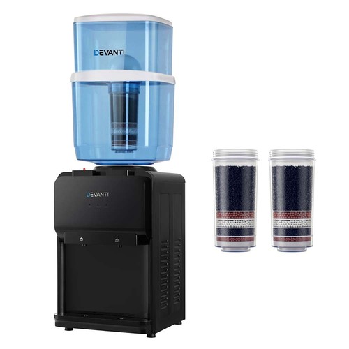 Devanti Water Cooler Dispenser 22L Bench Top Chiller Purifier Filter Cold Black - Picture 2 of 10