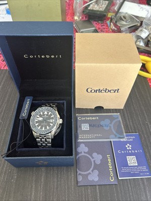 Cortebert Automatic Midnight Black Potez Men's Watch New Box Card CB-3012-11