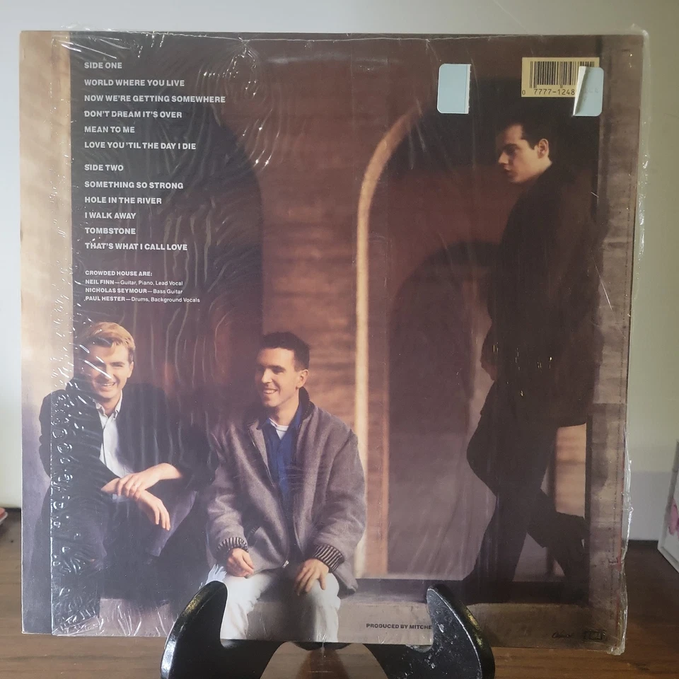 CROWDED HOUSE S/T CAPITOL 1986 SYNTH POP ROCK LP SHRINK HYPE STICKER Foto 2 de 4