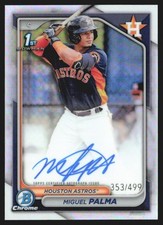 2024 Bowman Chrome Prospect Auto Refractor 353/499 Miguel Palma GS1