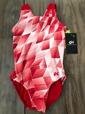 NWT GK Elite Red White Sublime Gymnastics Leotard Child  Adult Sizes