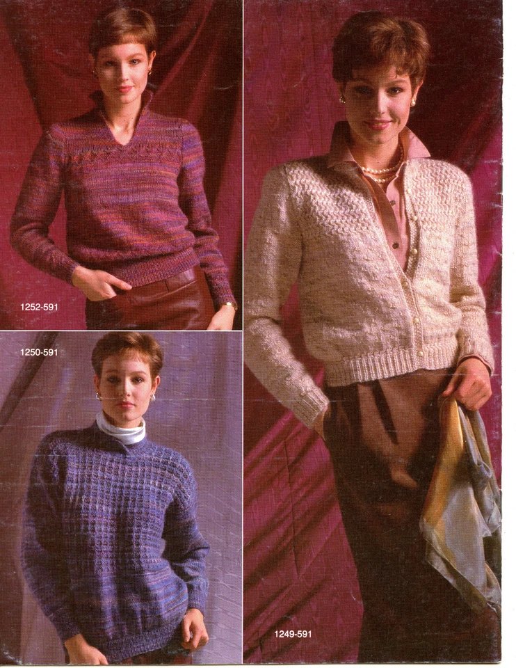 Bernat Knitting Pattern Book #591 Frosting: 4 Designs for Women Vintage 1986 - Image 2 of 2