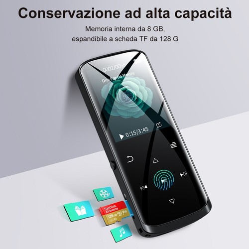 RUIZU 8GB Bluetooth Mp3 Player HiFi Lossless Built-in Speaker FM, to 128GB Black - Picture 5 of 7