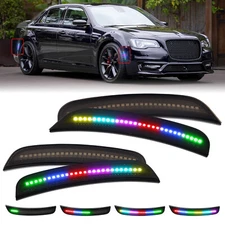 For 2015-2023 Chrysler 300 300C Dynamic Front Rear Bumper LED Side Marker Lights