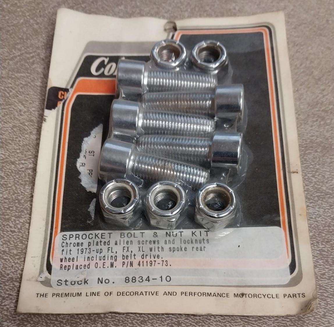 Sprocket Bolts Chrome 1973^ FL FX XL Spoke Rear Wheel Belt Drive Harley Shovelhe Sprocket Bolts Chrome 1973^ FL FX XL Spoke Rear Wheel Belt Drive Harley Shovelhe