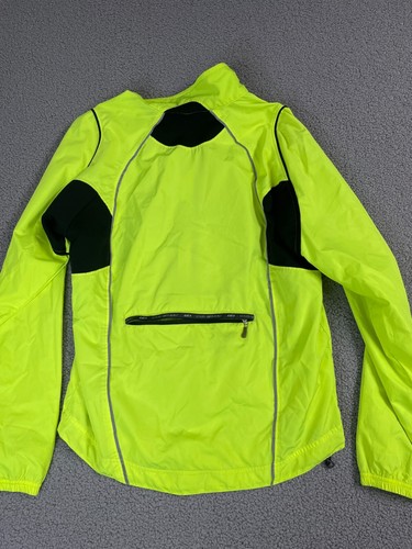 LOUIS GARNEAU Sz S MEN'S CYCLING WINDBREAKER FULL ZIP ADJUSTABLE WAIST Green - Picture 9 of 10