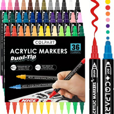 36 Colours Acrylic Paint Pens for Rock Painting Wood Ceramic Fabric Metal Canvas