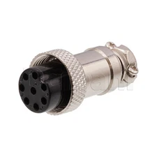 10101510175 Circular Cable Connector 8 Pin Female Silver Locking Ring