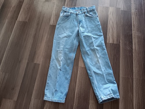 VTG Levis boys orange tab 550 relaxed fit size 8 blue color worn jeans USA made