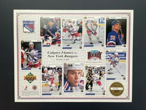 Set of 3 Upper Deck Lim. Ed. Hockey New York Rangers Sheets - NM Condition - Picture 2 of 4