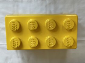Lego Yellow 8-Stud Plastic Brick Box EMPTY BOX ONLY 14x7x7"