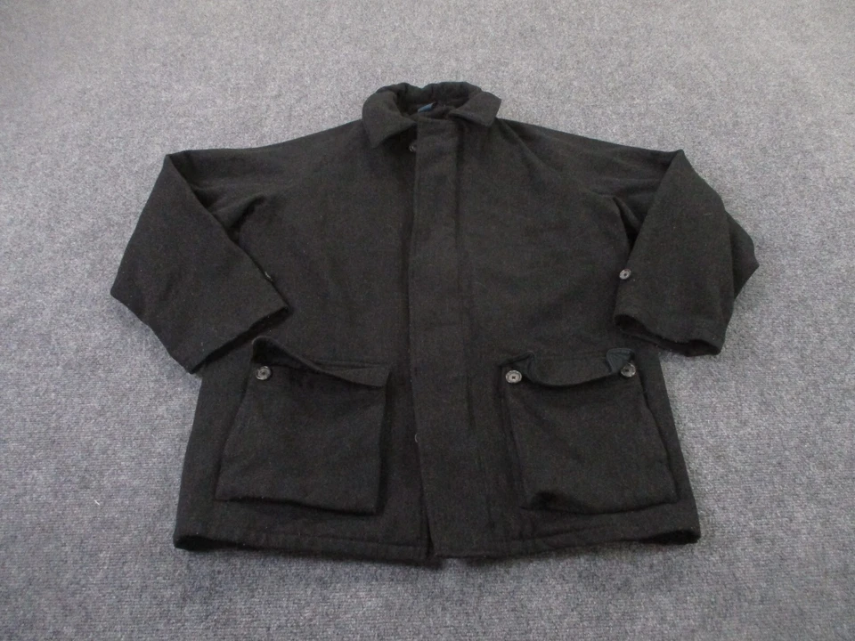 Polo Ralph Lauren Jacket Mens M Black Wool Coat Outdoors Heavy Classic Adult - Image 2 of 4