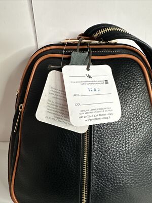 NWT Valentina Genuine Red & Tan Pebble Italian Leather  display picture 1