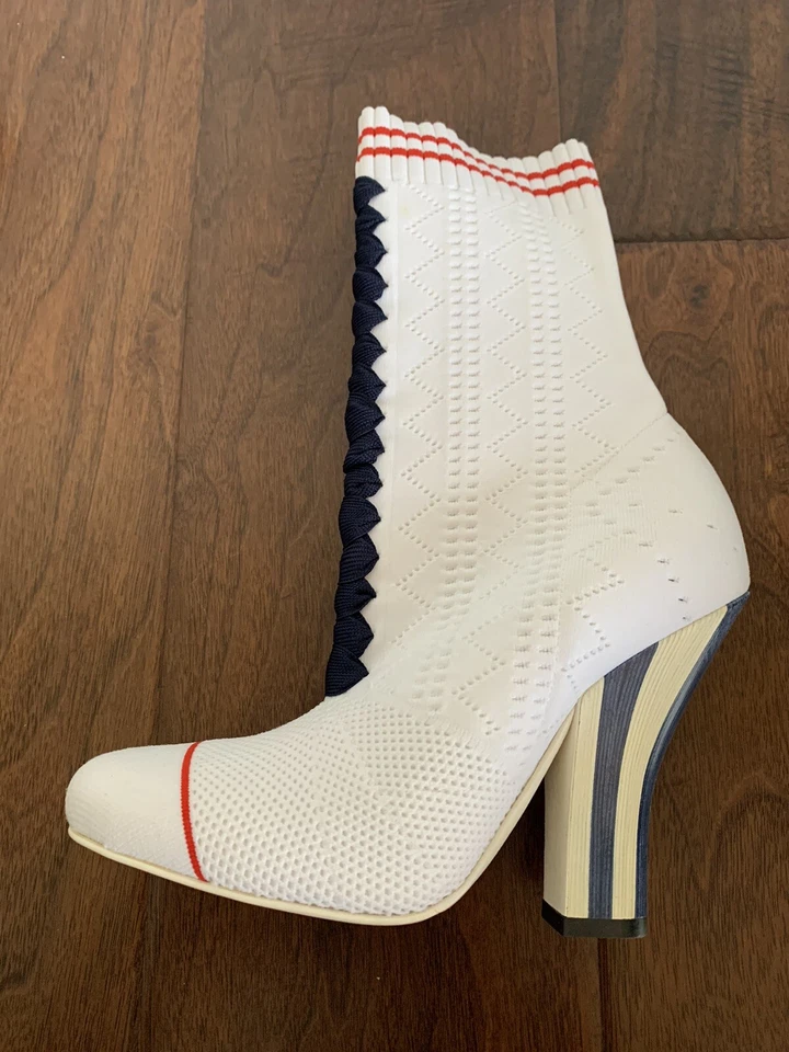 Botines Calcetines FENDI Rockoko Blanco y Azul Emily In Paris - Talla 36 Foto 3 de 4
