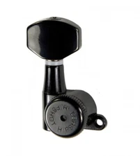 Genuine Hipshot 6 inline staggered enclosed Black Grip-Lock tuners 6K1EL0B-Stag
