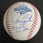 JOE CARTER SIGNED 1993 RAWLINGS WORLD SERIES BASEBALL - WITH HR INSCRIPTION