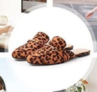 Musshoe Women's Pointed Toe Mules Leopard Print Size 7 NEW W/BOX
