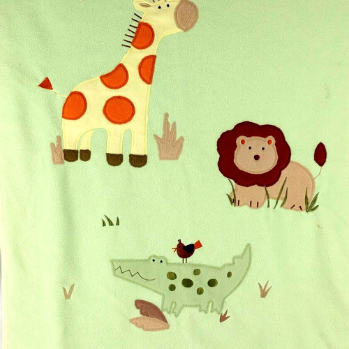 Circo Baby Blanket Jungle Safari Giraffe Lion Alligator Polyester Embroidered