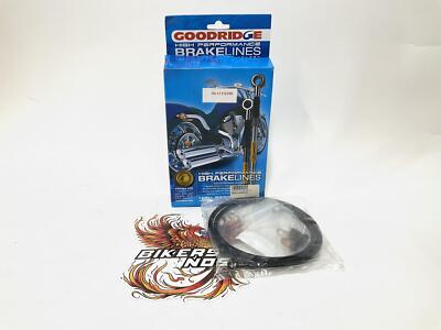 Goodridge 2006-2017 Street Bob Ebony Front Brake Line Kit HD0073-1FPBK/BK+2''
