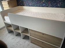 single cabin bed with desk drawers storage