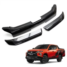 For Mitsubishi L200 Triton 4x2 4x4 2019 20 Carbon 3pc Grille Grill Cover Trim