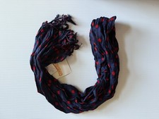 Gymboree Homecoming Kitty Line Navy Polka Dots Scarf New Vintage