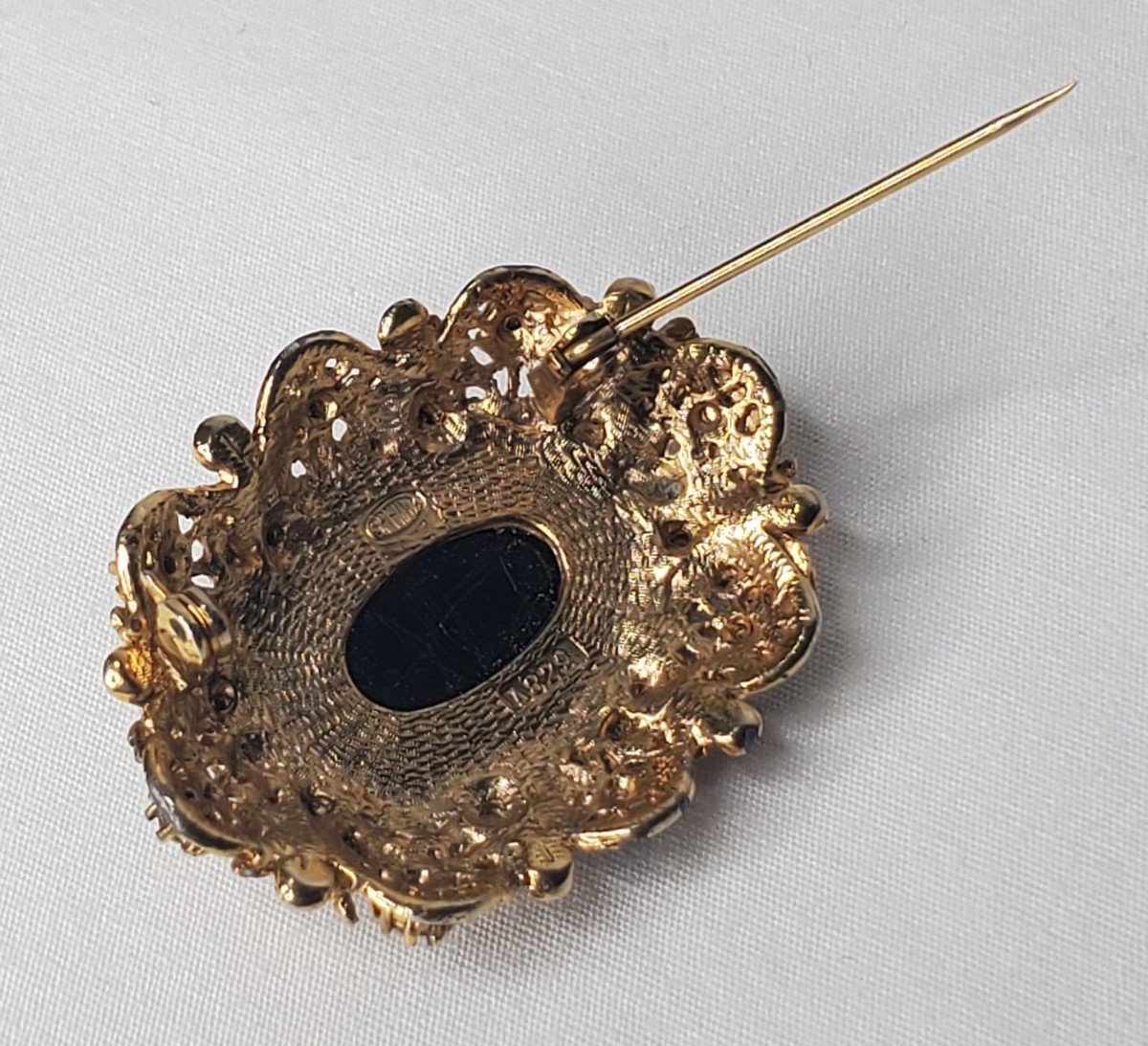Vintage Sphinx Gold Tone Black Rhinestone Brooch Ornate Vintage Sphinx Gold Tone Black Rhinestone Brooch Ornate