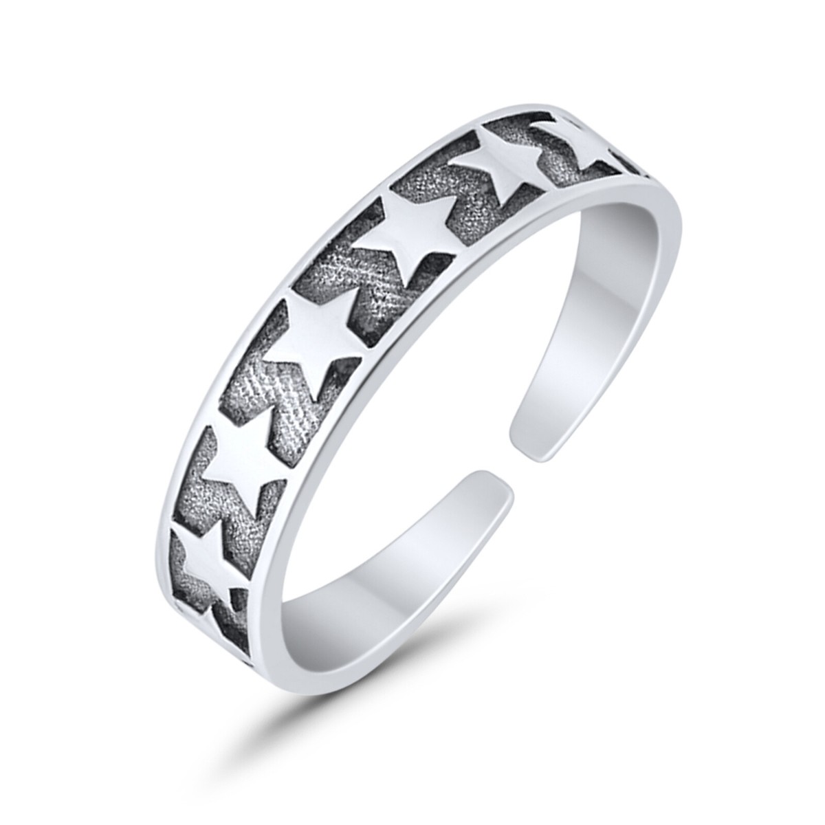 STAR JEWELRY　925 K14 CZ Shining CZ Star Ring, Sterling Silver, Star Shaped Center