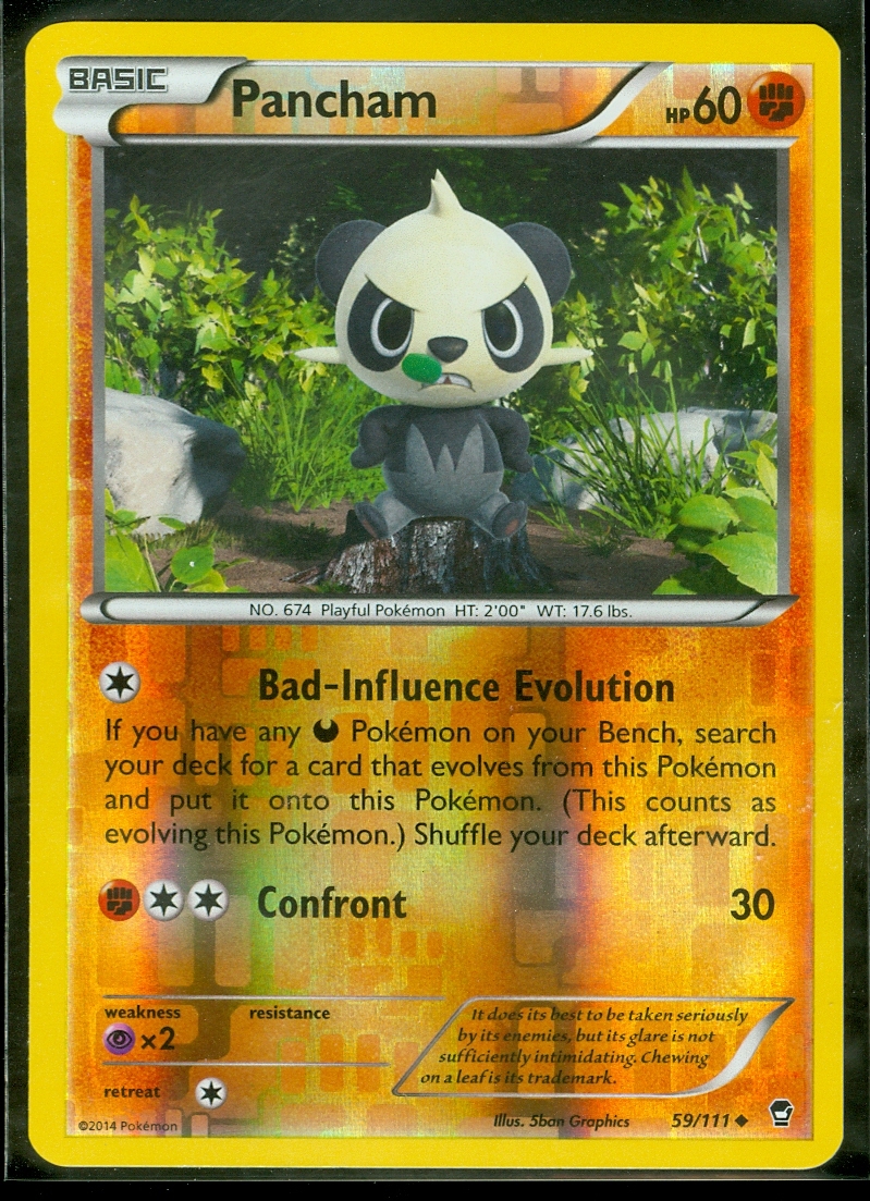 Pokemon PANCHAM 59/111 - XY Furious Fists Rev Holo MINT