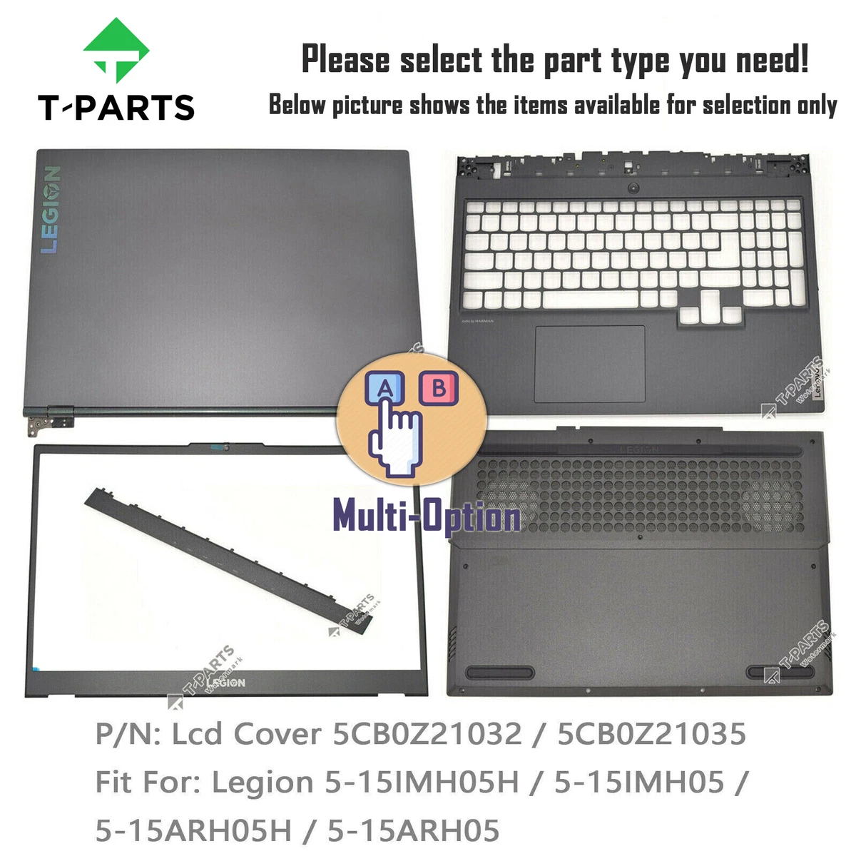 Legion 5 15IMH05H 15ARH05H Lcd Back Cover Bezel Palmrest Bottom Lot For Lenovo