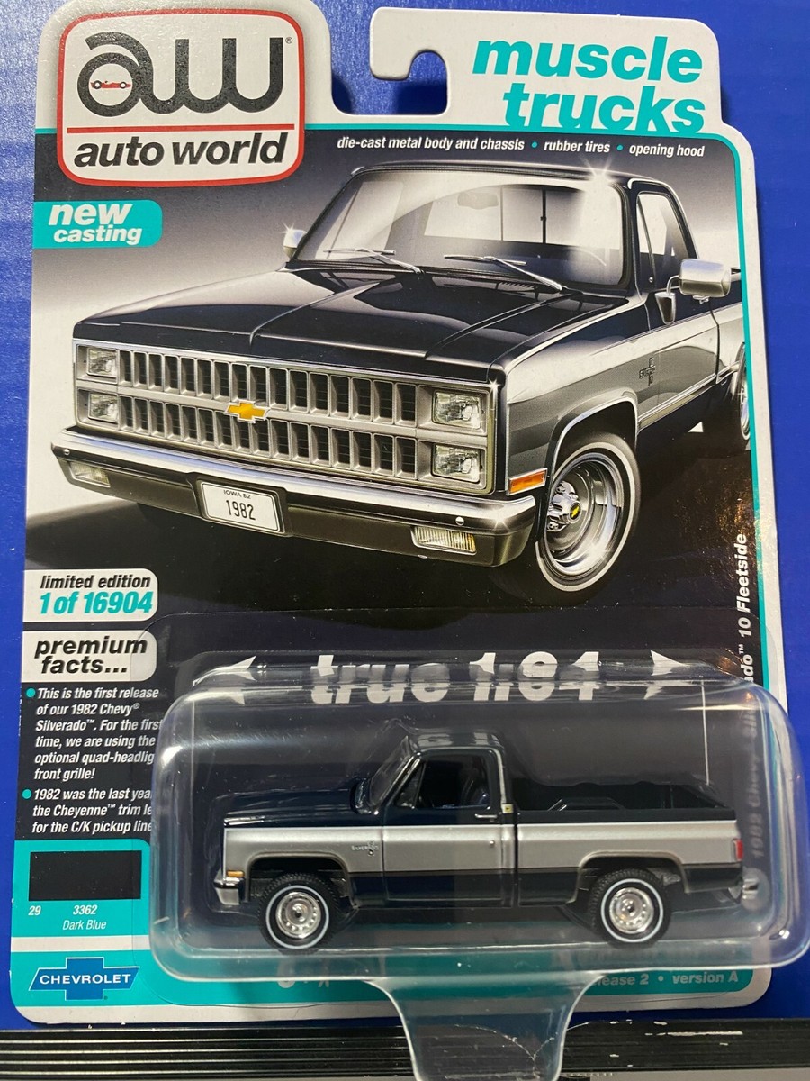 1/64 AUTO WORLD MUSCLE TRUCKS 1982 CHEVROLET SILVERADO 10