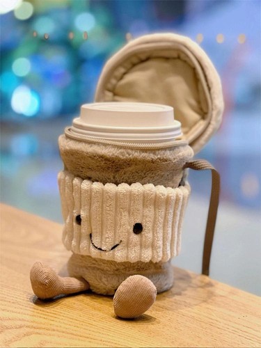 Coffee Milk Tea Plush Keychain Cute Bag Pendant Crossbody Bag - Picture 7 of 24