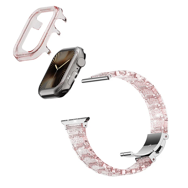 Correa de reloj brillante + estuche para Apple Watch 11 10 9 Ultra 8 7 6 5 4 3 SE Foto 4 de 4