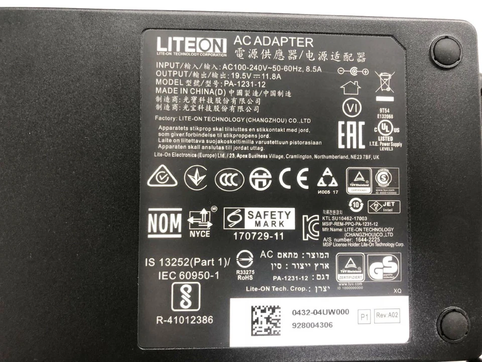 LITEON 230W AC Adapter Charger For Intel NUC 11 NUC11PHKi7CAA Enthusiast Supply - Image 4 of 4