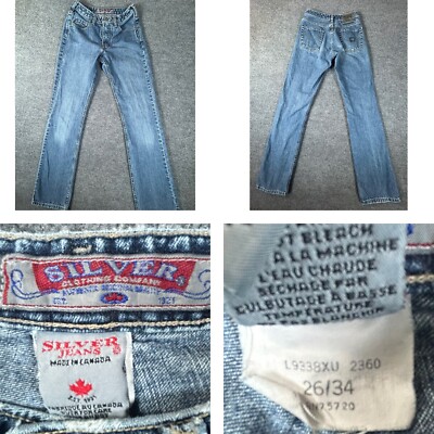 Silver Mens Jeans Size 25x32 Blue Medium Wash Stretch Denim - Main Image