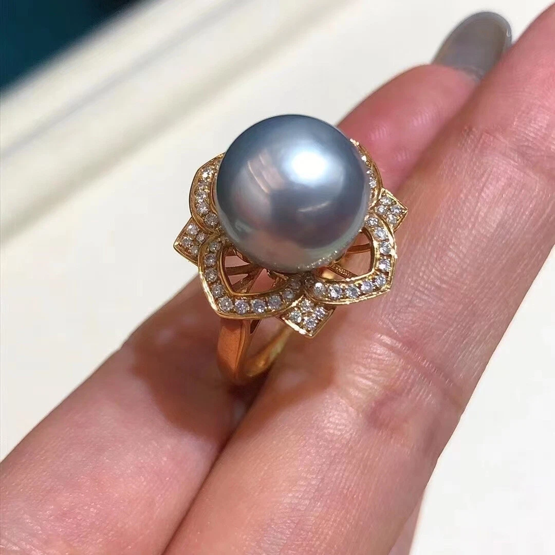 South Sea Pearl and Diamond Ring in Platinum #514175 – Beladora