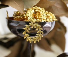 corona alloro Laurea metallo portachiavi Dorato 