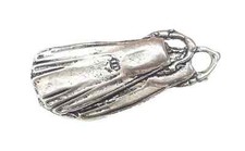 Diving Fins / Flippers Handcrafted in Solid Pewter In UK Lapel Pin Badge