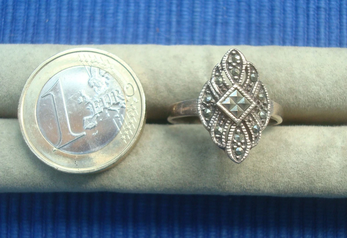 Bague Ancienne En Argent 925 Et Pierres Précieuses - Quartz, Obsidienne, Tanzanite, Réglable